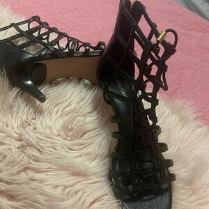 Calvin Klein Women's Neah Caged Sandals Black Gladiator Size 7.5 M